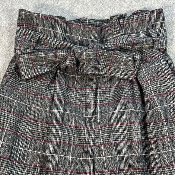 DO + BE Paperbag Waist Trouser Pants Size Small Plaid Straight Leg High Waist - Picture 4 of 10